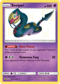 Pokemon Hidden Fates Shiny Vault Seviper - SV15
