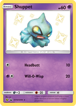 Pokemon Hidden Fates Shiny Vault Shuppet - SV16