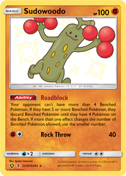 Pokemon Hidden Fates Shiny Vault Sudowoodo - SV20