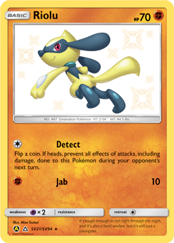 Pokemon Hidden Fates Shiny Vault Riolu - SV21