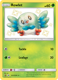 Pokemon Hidden Fates Shiny Vault Rowlet - SV2