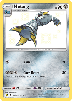 Pokemon Hidden Fates Shiny Vault Metang - SV31