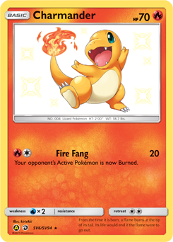 Pokemon Hidden Fates Shiny Vault Charmander - SV6
