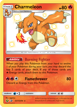 Pokemon Hidden Fates Shiny Vault Charmeleon - SV7