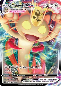 Pokemon SWSH Black Star Promos Meowth VMAX - SWSH005