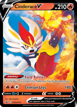 Pokemon SWSH Black Star Promos Cinderace V - SWSH015