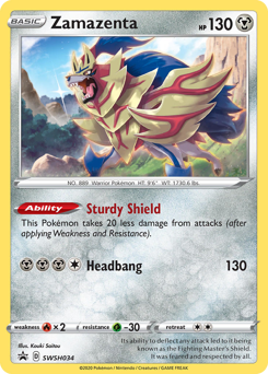 Pokemon SWSH Black Star Promos Zamazenta - SWSH034
