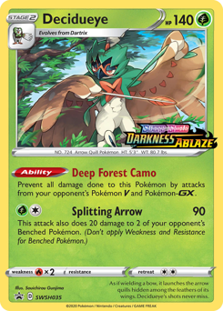 Pokemon SWSH Black Star Promos Decidueye - SWSH035