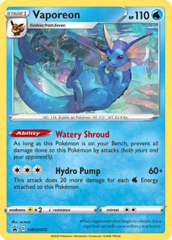 Pokemon SWSH Black Star Promos Vaporeon - SWSH072