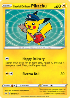Pokemon SWSH Black Star Promos Special Delivery Pikachu - SWSH074