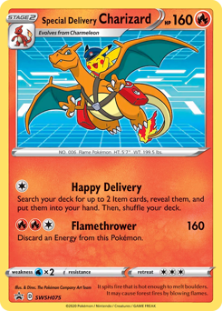 Pokemon SWSH Black Star Promos Special Delivery Charizard - SWSH075