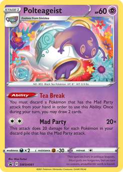 Pokemon SWSH Black Star Promos Polteageist - SWSH081