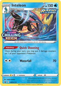 Pokemon SWSH Black Star Promos Inteleon - SWSH113