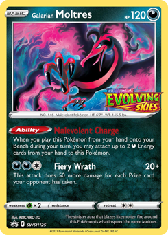 Pokemon SWSH Black Star Promos Galarian Moltres - SWSH125
