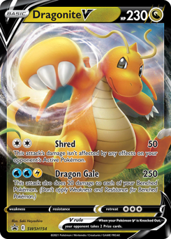 Pokemon SWSH Black Star Promos Dragonite V - SWSH154