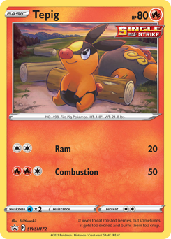Pokemon SWSH Black Star Promos Tepig - SWSH172