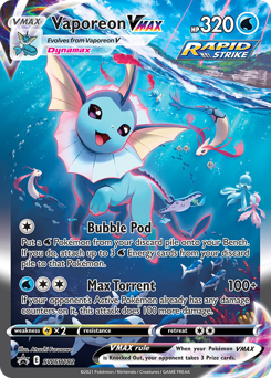 Pokemon SWSH Black Star Promos Vaporeon VMAX - SWSH182