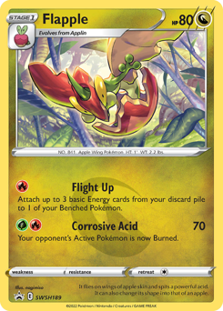 Pokemon SWSH Black Star Promos Flapple - SWSH189
