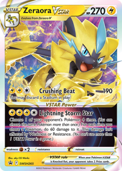 Pokemon SWSH Black Star Promos Zeraora VSTAR - SWSH265