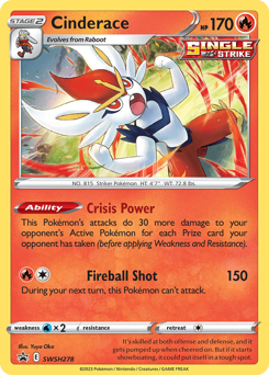 Pokemon SWSH Black Star Promos Cinderace - SWSH278