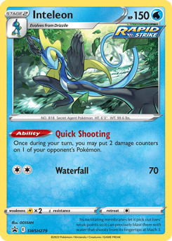 Pokemon SWSH Black Star Promos Inteleon - SWSH279