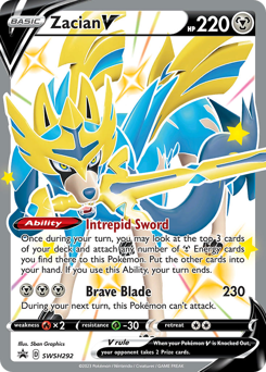Pokemon SWSH Black Star Promos Zacian V - SWSH292