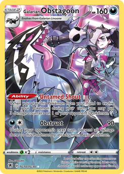 Pokemon Astral Radiance Trainer Gallery Galarian Obstagoon - TG10