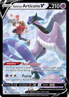 Pokemon Astral Radiance Trainer Gallery Galarian Articuno V - TG16