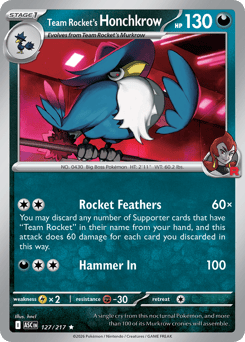 Pokemon Ascended Heroes Team Rocket's Honchkrow - 127