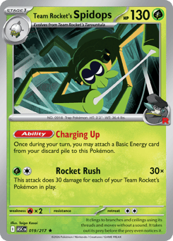 Pokemon Ascended Heroes Team Rocket's Spidops - 19