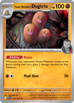 Pokemon Ascended Heroes Team Rocket's Dugtrio - 101