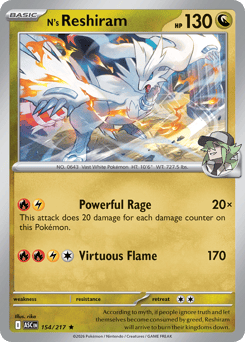 Pokemon Ascended Heroes N's Reshiram - 154