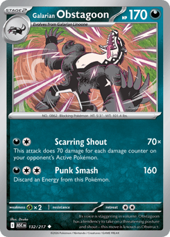 Pokemon Ascended Heroes Galarian Obstagoon - 132
