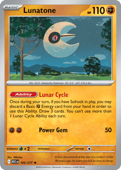 Pokemon Ascended Heroes Lunatone - 105