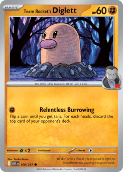 Pokemon Ascended Heroes Team Rocket's Diglett - 100